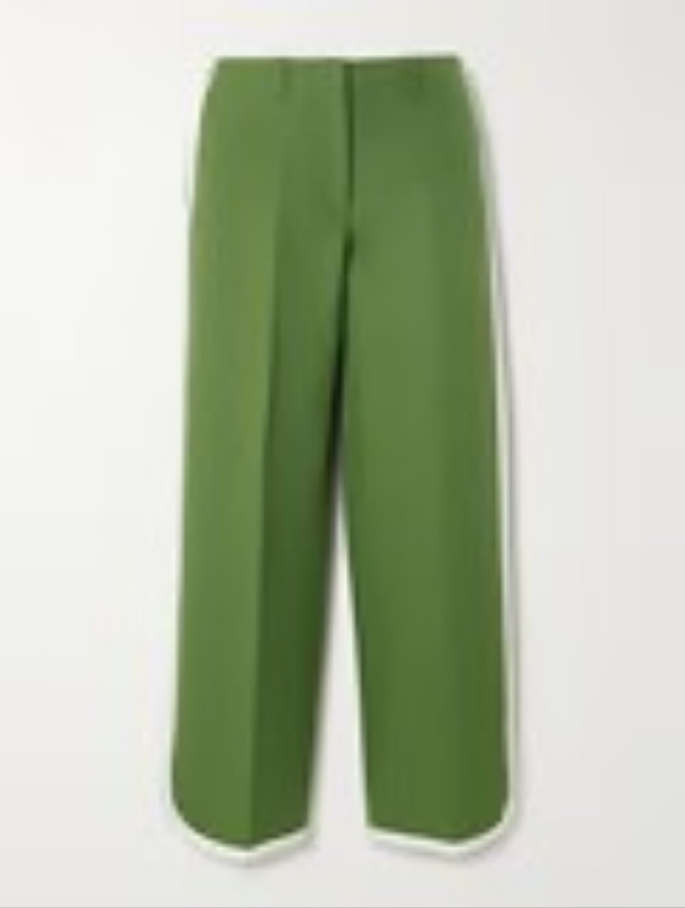 Dries Van Noten Olive Green Striped Cotton Straight-Leg Pants EU 38 - Picture 2 of 15